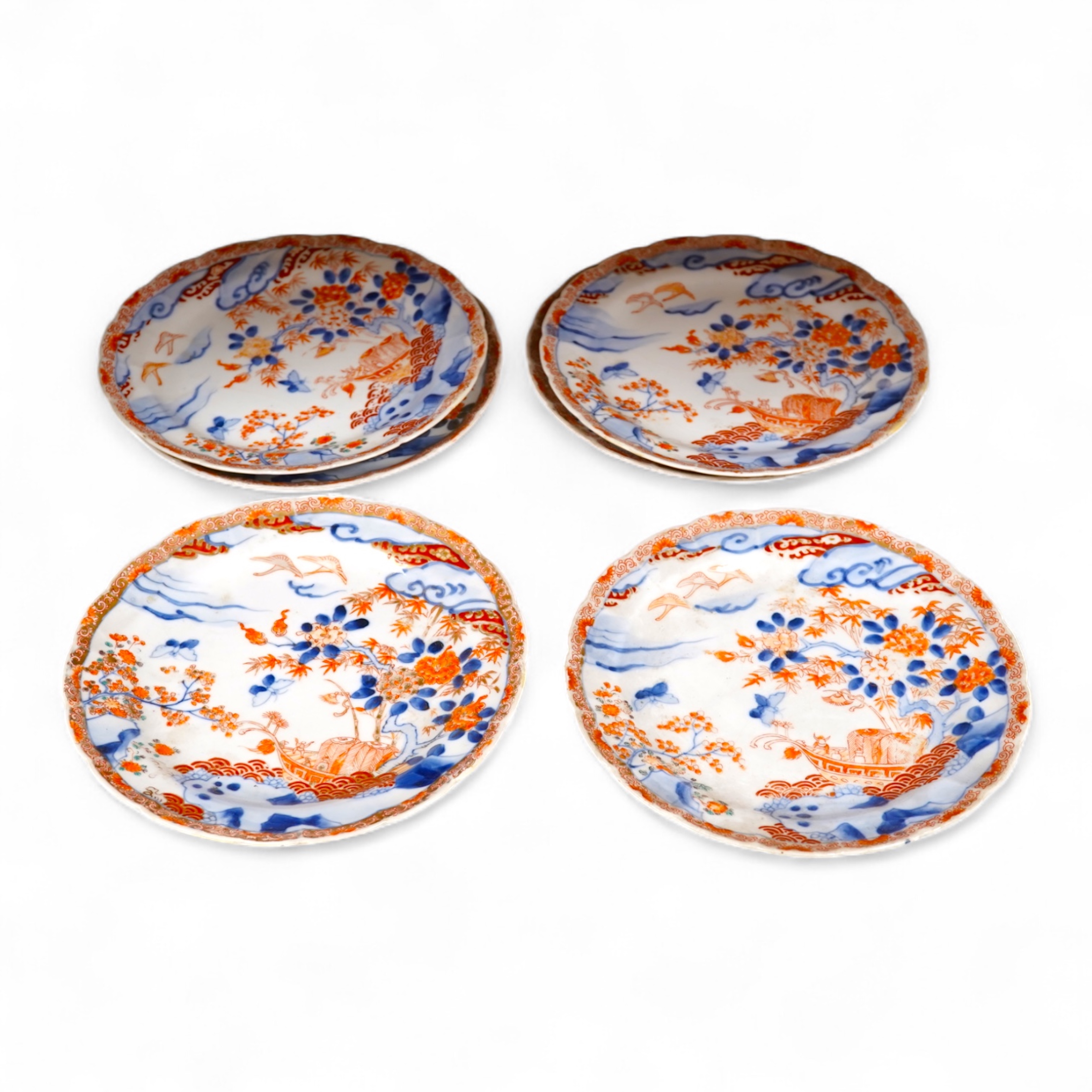 A set of six Japanese Imari plates, impressed mark to reverse, 21cm diameter